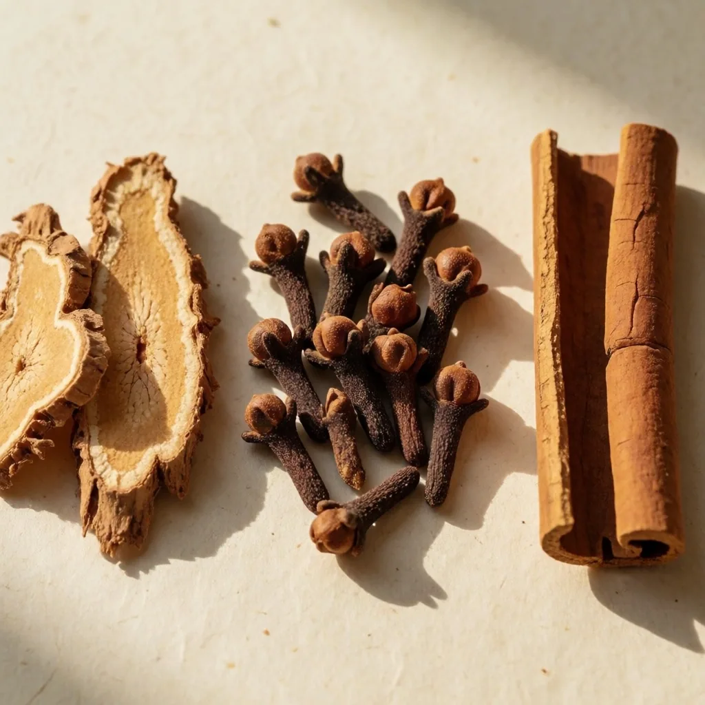 Dried Indonesian botanicals on archival paper